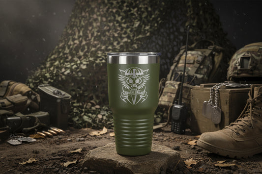 30oz Powder-Coated Tumbler with Lid – Customizable | Magnolia Laser