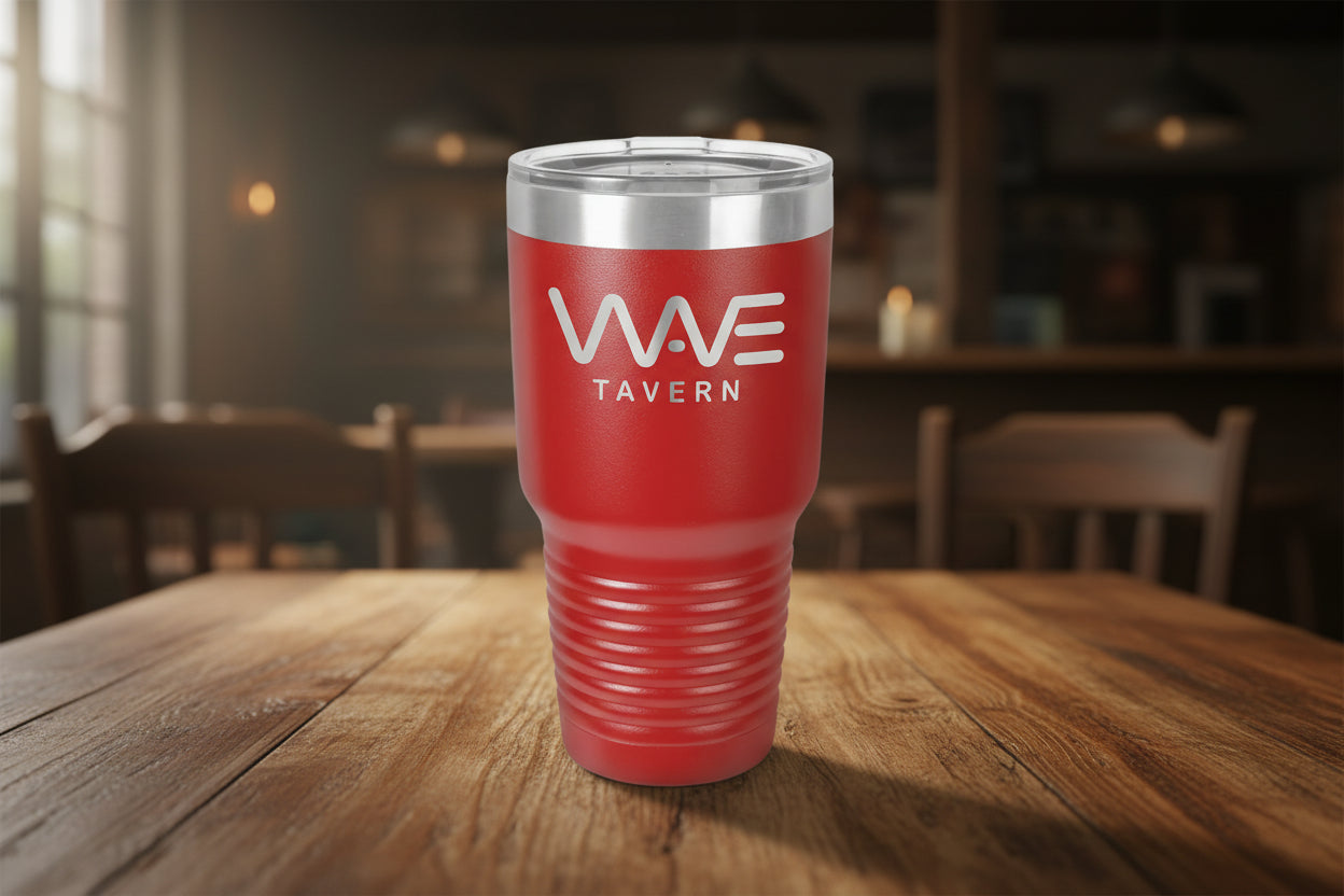 30oz Powder-Coated Tumbler with Lid – Customizable | Magnolia Laser