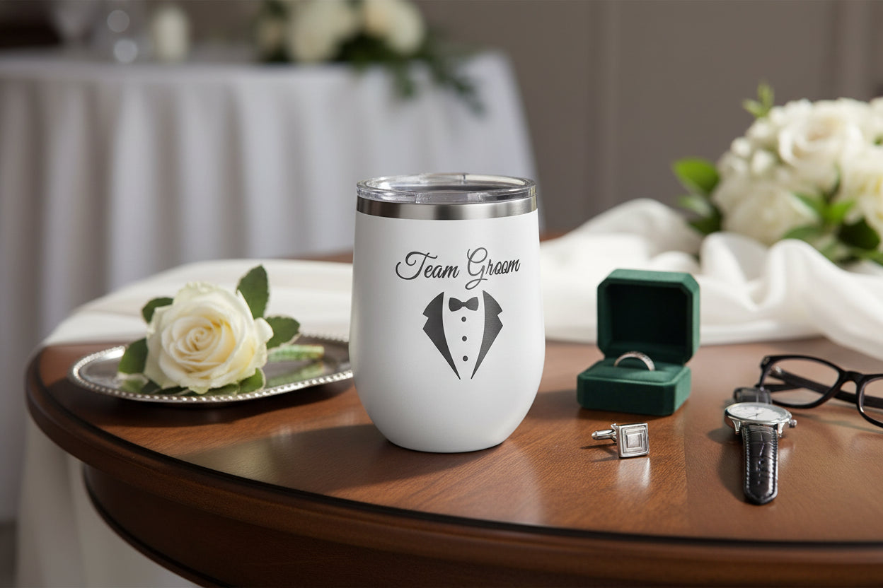 12oz ION-Plated Wine Tumbler with Lid – Custom Engraved | Magnolia Laser