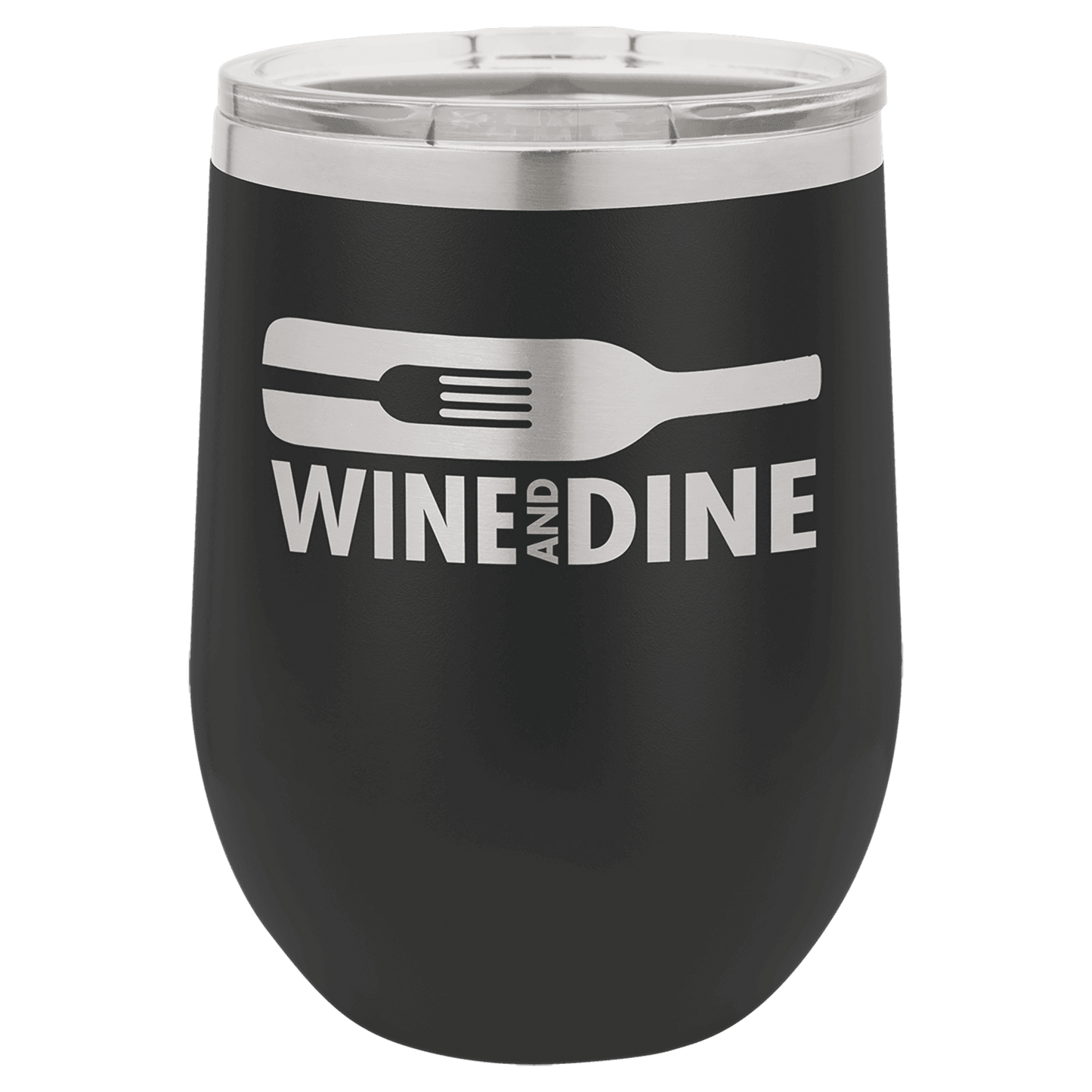 12oz Powder-Coated Wine Tumbler with Lid – Personalized | Magnolia Laser