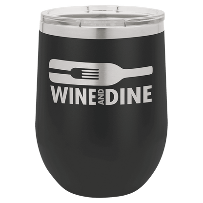 12oz Powder-Coated Wine Tumbler with Lid – Personalized | Magnolia Laser
