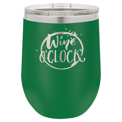 12oz Powder-Coated Wine Tumbler with Lid – Personalized | Magnolia Laser
