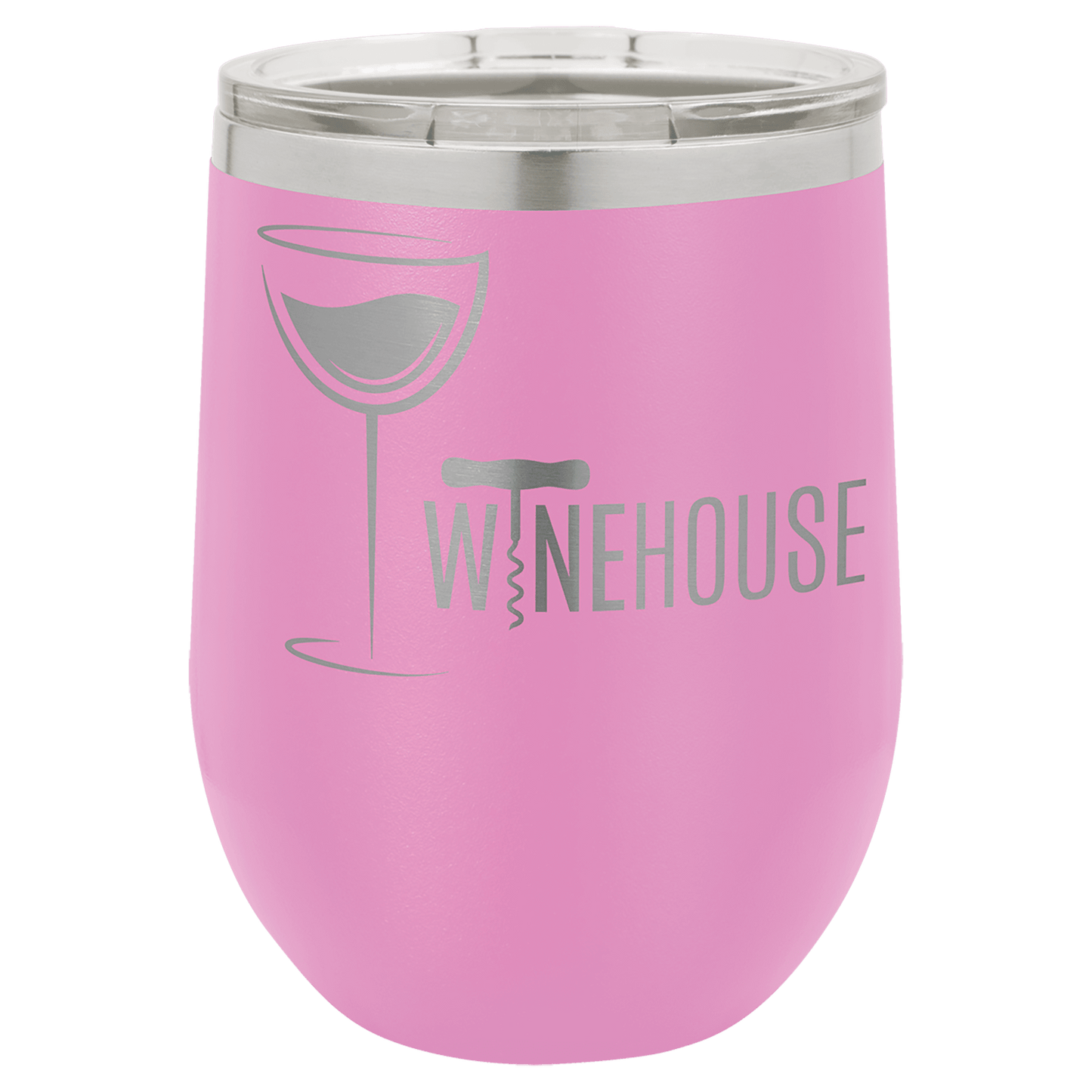 12oz Powder-Coated Wine Tumbler with Lid – Personalized | Magnolia Laser