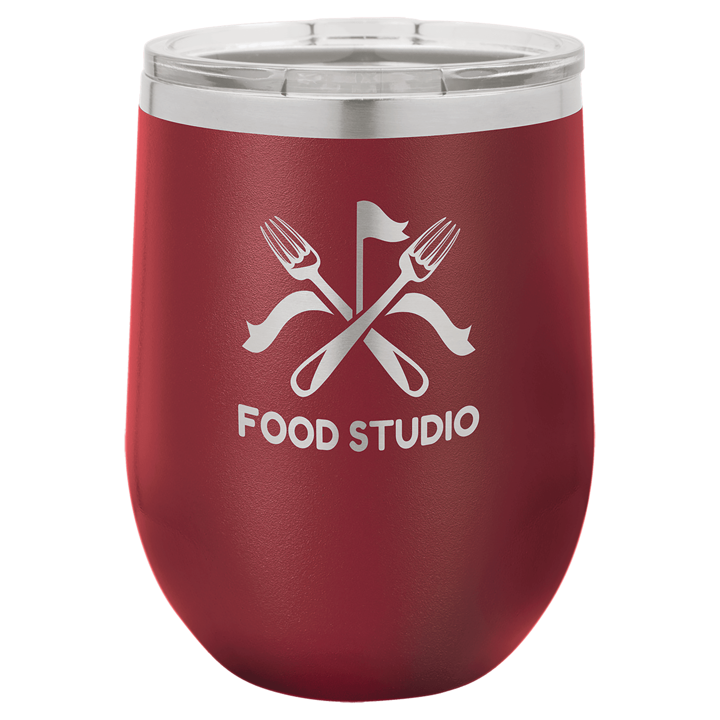 12oz Powder-Coated Wine Tumbler with Lid – Personalized | Magnolia Laser