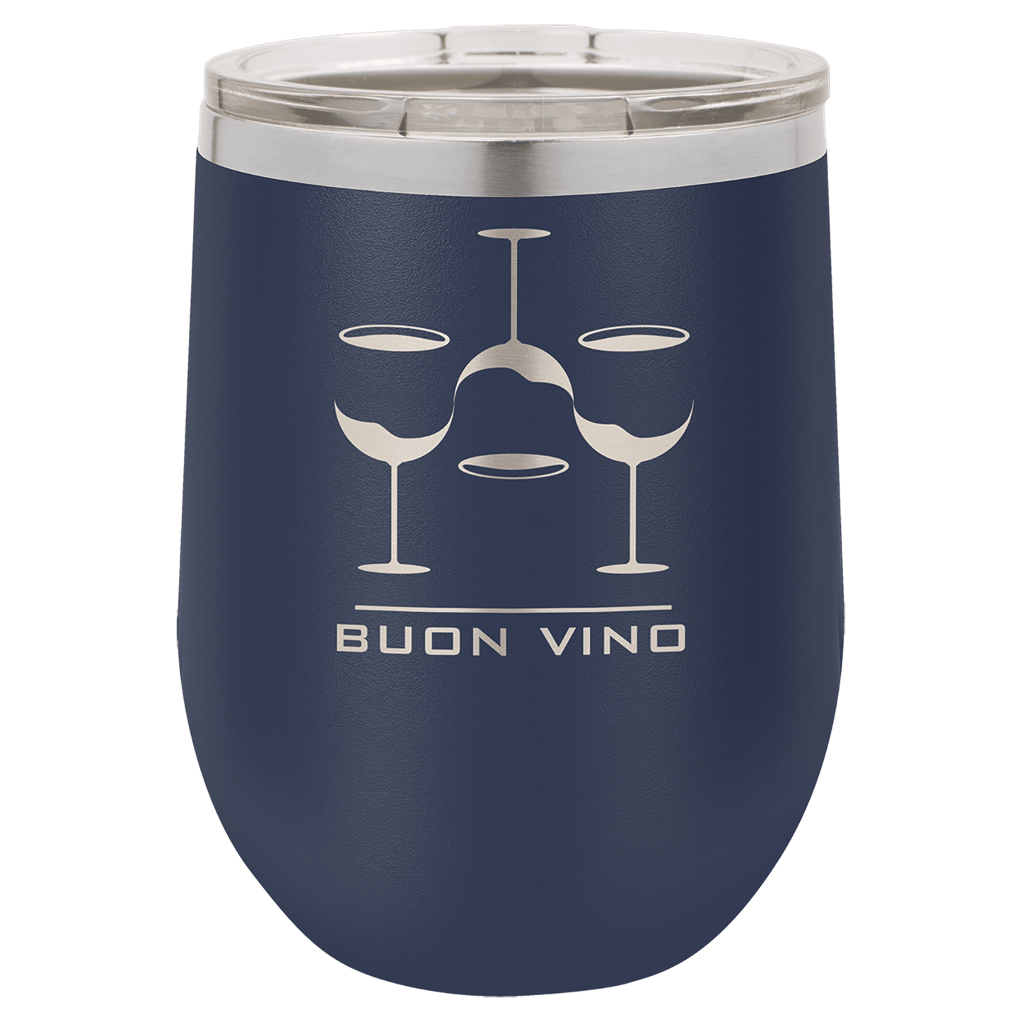 12oz Powder-Coated Wine Tumbler with Lid – Personalized | Magnolia Laser