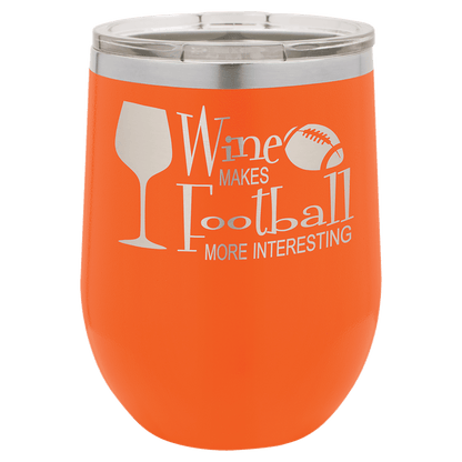 12oz Powder-Coated Wine Tumbler with Lid – Personalized | Magnolia Laser