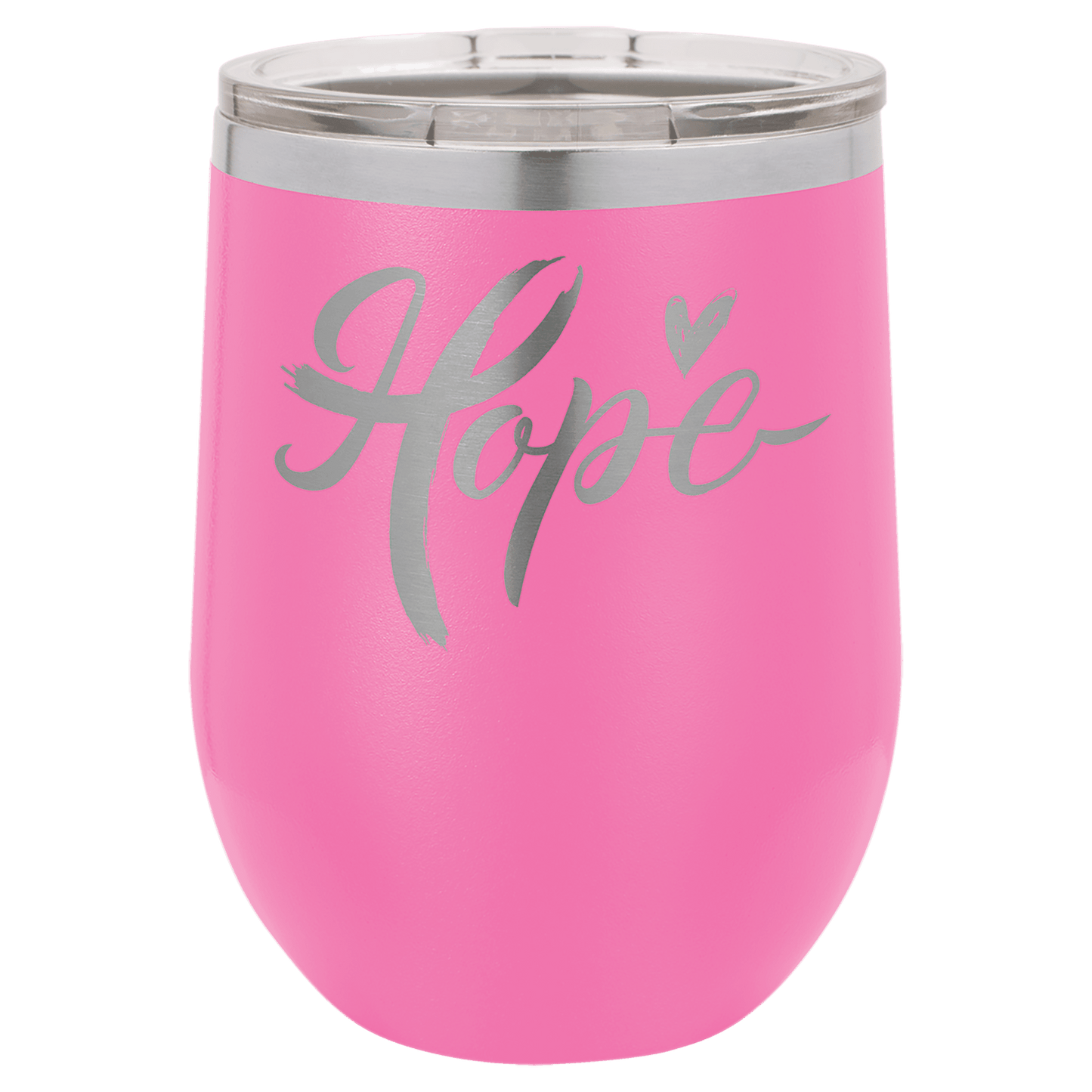 12oz Powder-Coated Wine Tumbler with Lid – Personalized | Magnolia Laser
