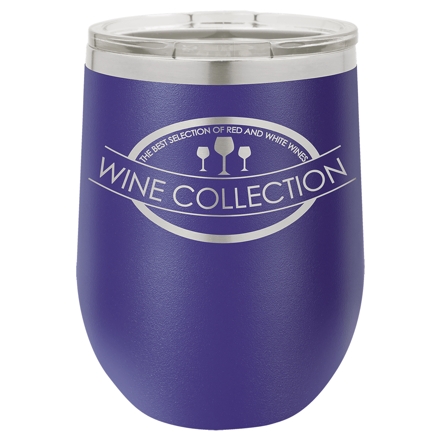 12oz Powder-Coated Wine Tumbler with Lid – Personalized | Magnolia Laser