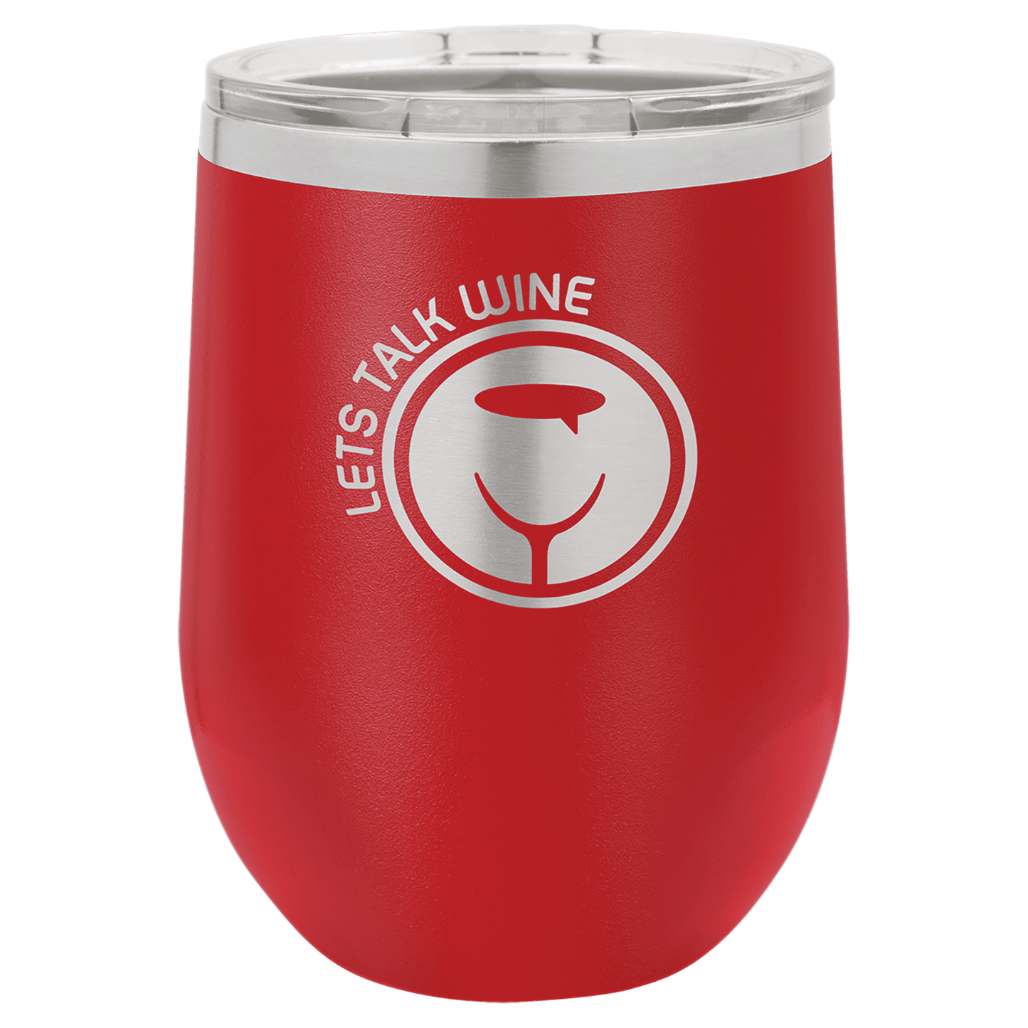 12oz Powder-Coated Wine Tumbler with Lid – Personalized | Magnolia Laser