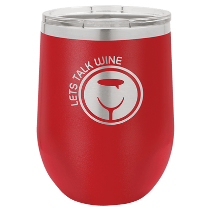 12oz Powder-Coated Wine Tumbler with Lid – Personalized | Magnolia Laser