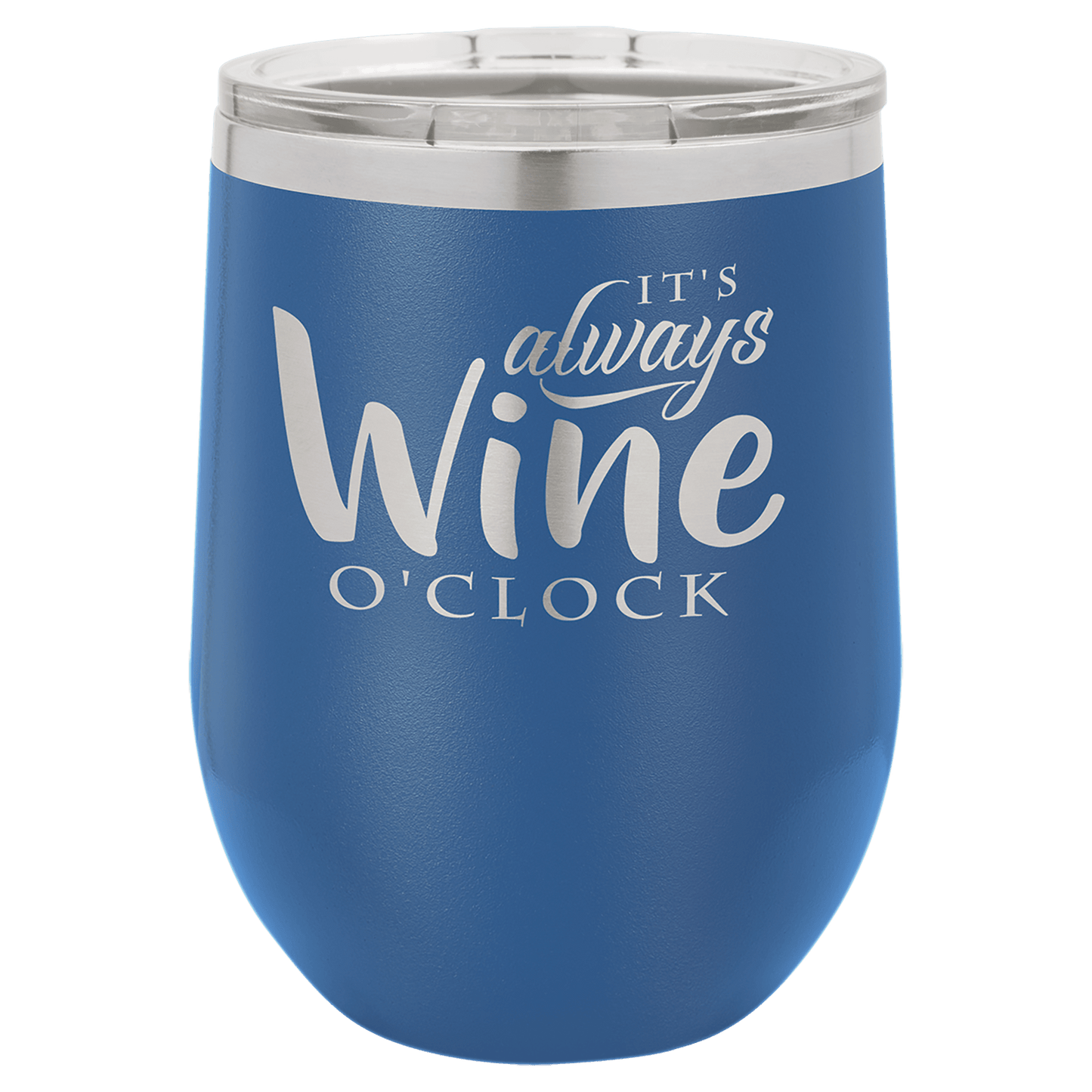 12oz Powder-Coated Wine Tumbler with Lid – Personalized | Magnolia Laser