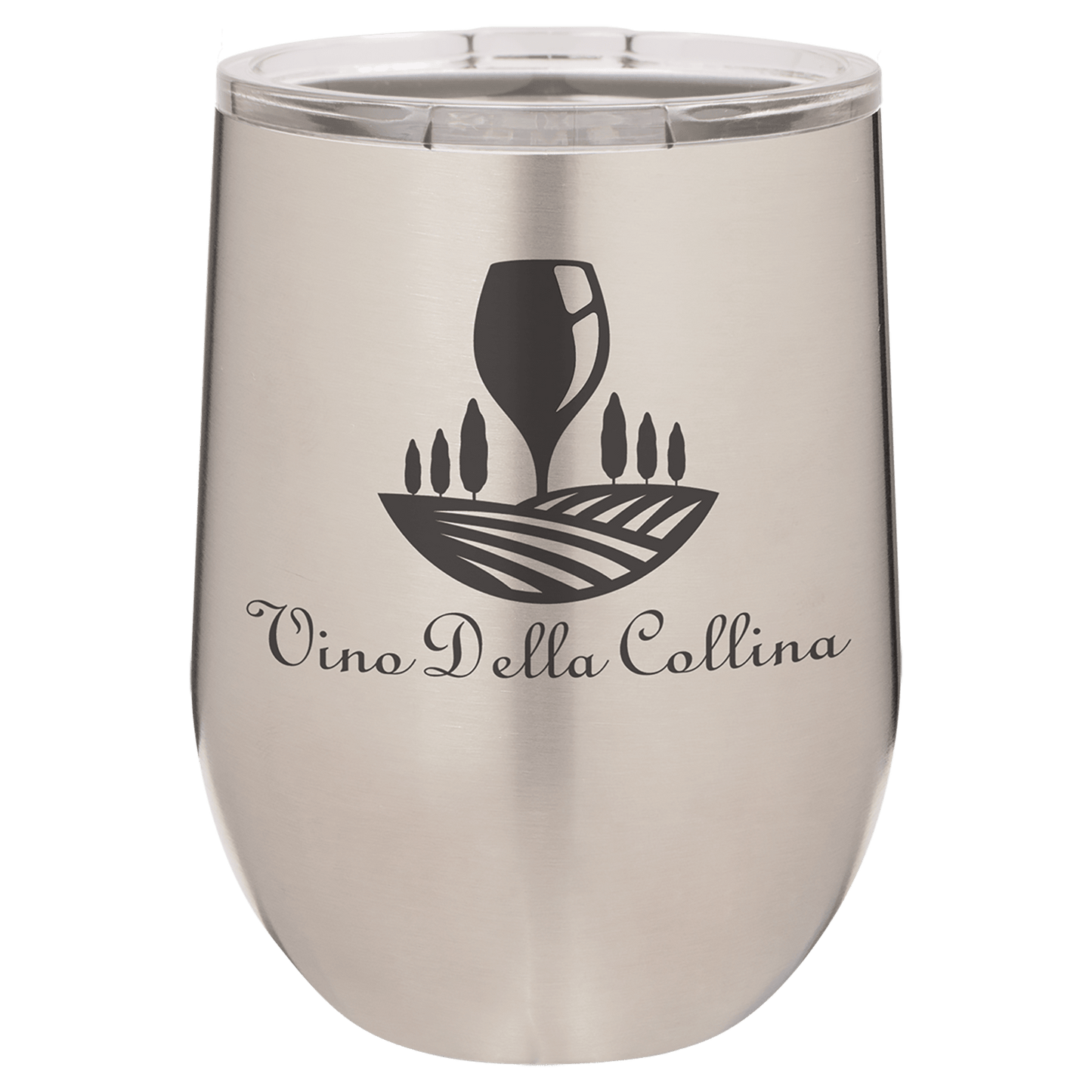 12oz Powder-Coated Wine Tumbler with Lid – Personalized | Magnolia Laser