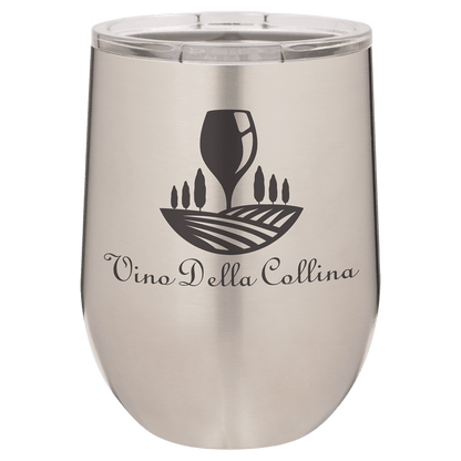 12oz Powder-Coated Wine Tumbler with Lid – Personalized | Magnolia Laser