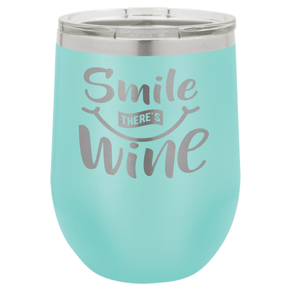 12oz Powder-Coated Wine Tumbler with Lid – Personalized | Magnolia Laser